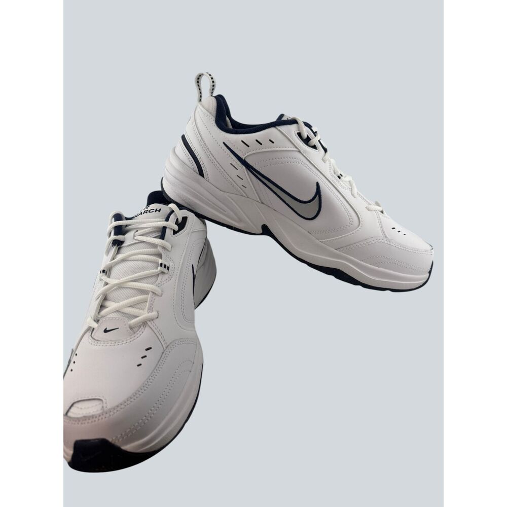 Nike Air Monarch IV 4E Extra Wide White Navy Men's Size 13 Walking Shoes NIB